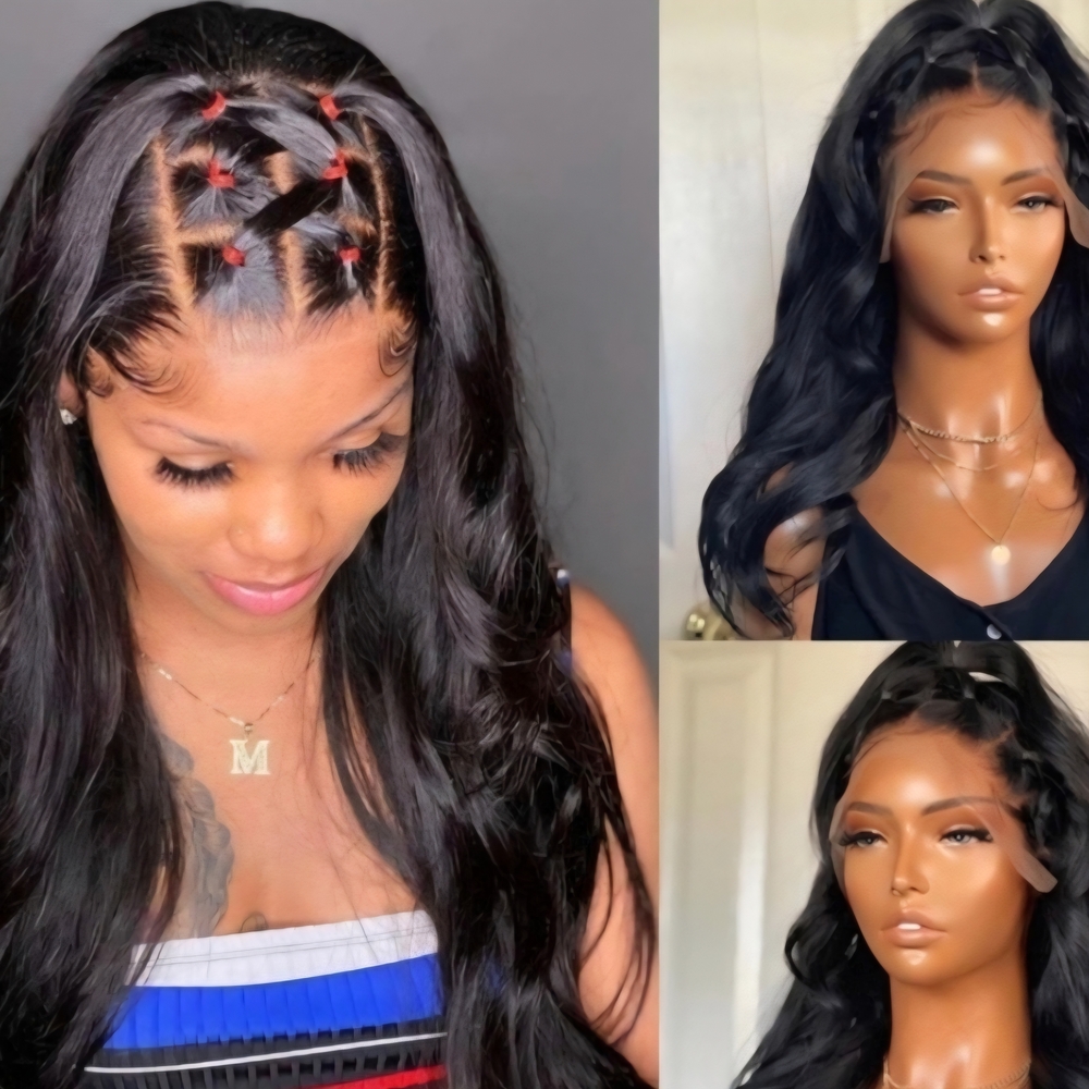Elegant Black Body Wave Human Hair Wig (2)
